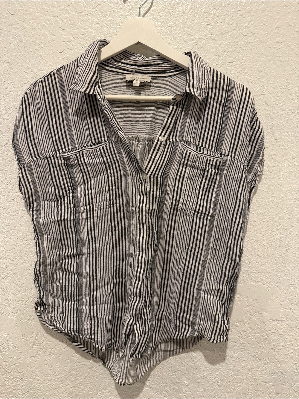 Lucky Brand Black & White Striped Button-Front Shirt